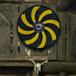 Black & Yellow Spiral Viking Shield