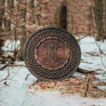 Carved Thor Hammer Viking Shield - Image 2