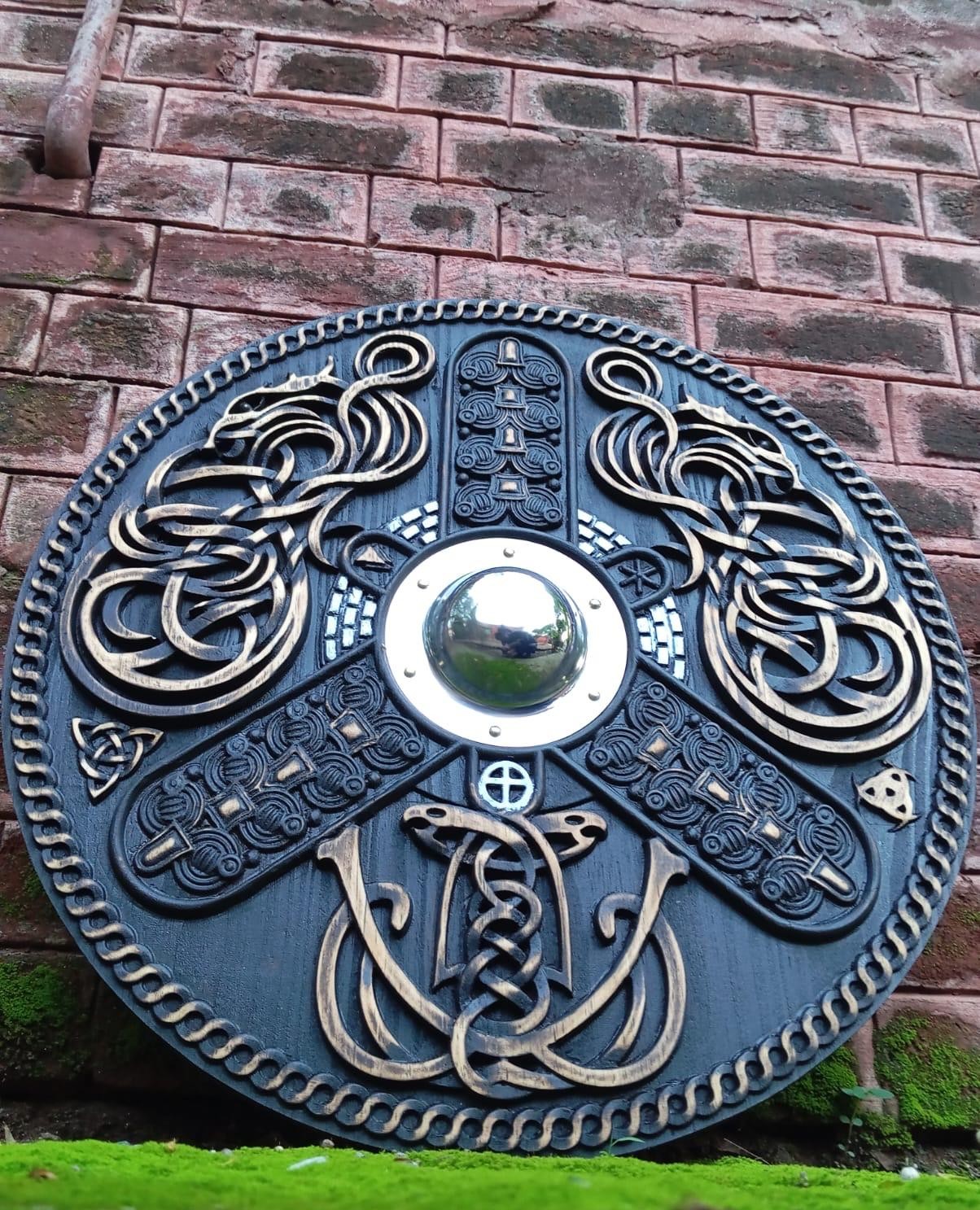Medieval Viking Dragons Shield Norse Mythology Shield Medieval Viking Dragons Shield Norse Mythology Shield