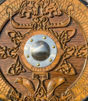Medieval Viking Shield Wolf Carved Custom Viking Shield