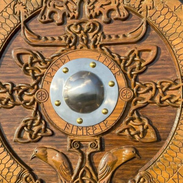 Medieval Viking Shield Wolf Carved Custom Viking Shield