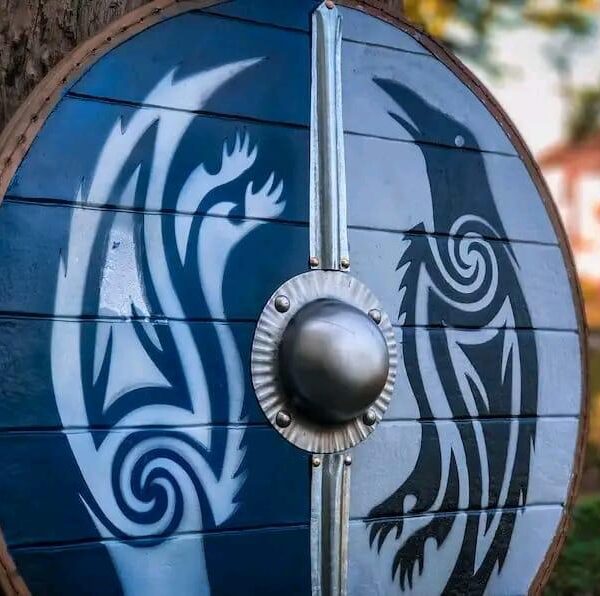 Medieval Warrior Shield wood Round RAVEN cosplay armor Battle Viking Shield