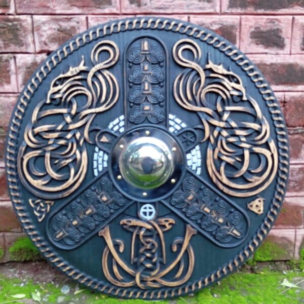 Premium Quality Medieval Dragon Viking Wooden Shield