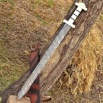 White Handle Damascus Sword