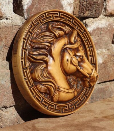 Wooden Carved Horse Sculpture