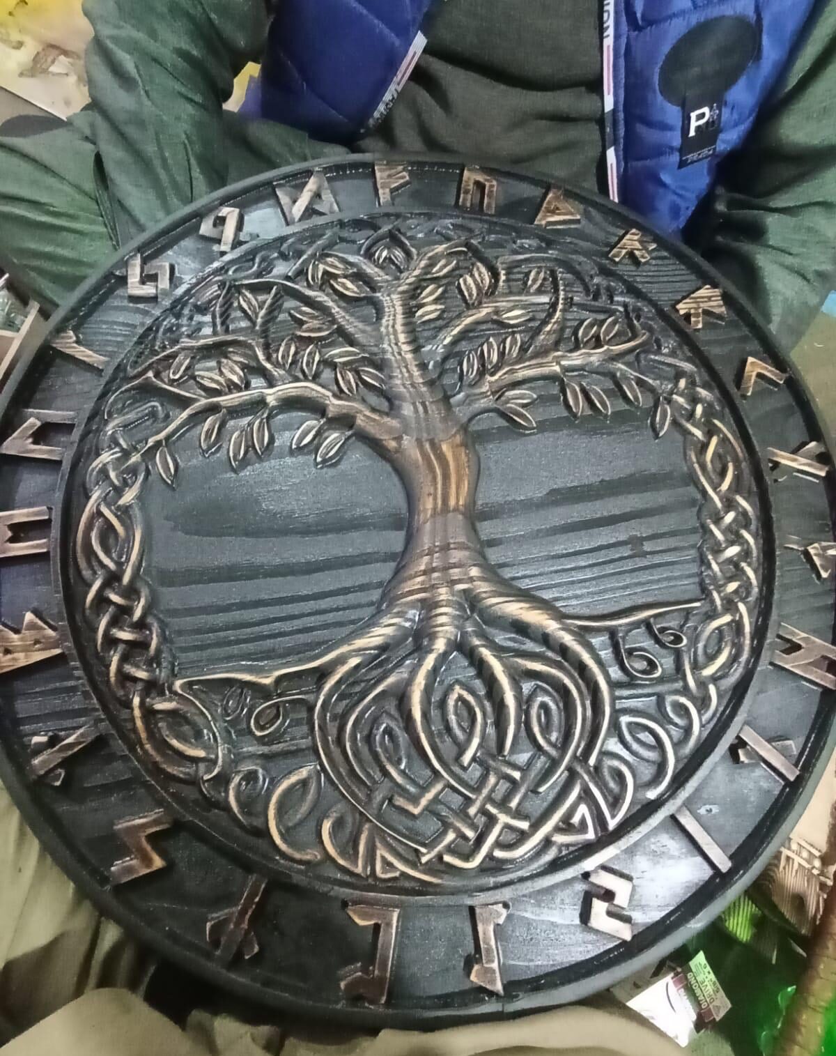 Wooden Hand Made Tree of Life Viking Shield Wooden Hand Made Tree of Life Viking Shield