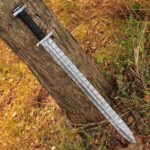 Black Handle Nordic Damascus Sword