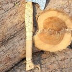 Hand Forged Viking Axe – Carbon Steel Blade with Ash Wood Handle and Leather Sheath, Camping, Hunting, Outdoor Hatchet Valhalla Ax, Medieval Axe, Authentic Norse Axe, Historical Gift for Men