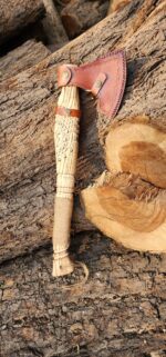 Hand Forged Viking Axe – Carbon Steel Blade with Ash Wood Handle and Leather Sheath, Camping, Hunting, Outdoor Hatchet Valhalla Ax, Medieval Axe, Authentic Norse Axe, Historical Gift for Men - Image 3