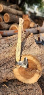 Hand Forged Viking Axe – Carbon Steel Blade with Ash Wood Handle and Leather Sheath, Camping, Hunting, Outdoor Hatchet Valhalla Ax, Medieval Axe, Authentic Norse Axe, Historical Gift for Men - Image 4