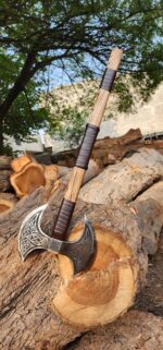 Hand-Forged Stainless Steel Double-Headed Viking Battle Axe often styled as a Dark Warrior and Norse Berserker Axe - Image 2