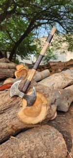 Hand-Forged Stainless Steel Double-Headed Viking Battle Axe often styled as a Dark Warrior and Norse Berserker Axe - Image 5