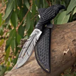 Custom Damascus Steel Viking Feather Knife - Image 3